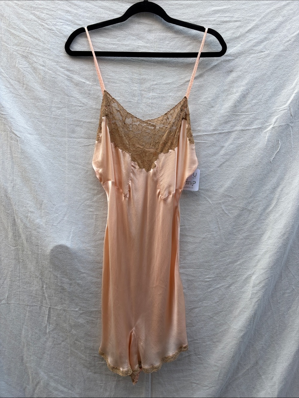 1920s Silky Lace Trim Chemise Romper